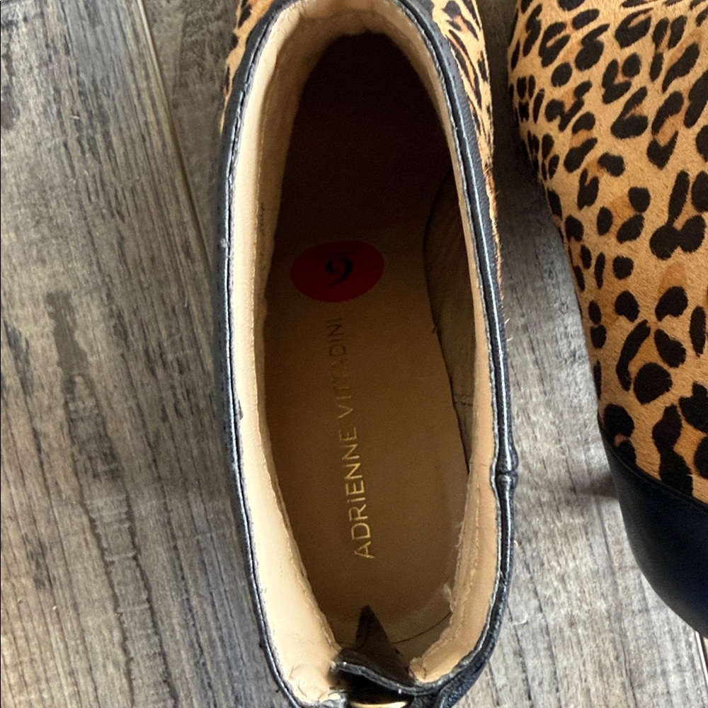 Adrienne Vittadini Nyla Booties Leopard Ankle Bootie High Heel Size 6 - Picture 6 of 7